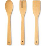 Die Grup Bambu Mutfak Seti, Kaşık, Çatal, Spatula, Doğal Ahşap, Çizmez, Tava Dostu, 3 Parça,bambu Mutfak Gereçleri Seti, Kaşık, Servis Çatalı, Düz Spatula, Isıya Dayanıklı, Doğal Malzeme, 3'lü Set