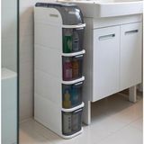 Die Grup Banyo ve Mutfak Için 4 Çekmeceli Tekerlekli Organizer Dolap, 95X20X38.5 cm - Renkli - 1