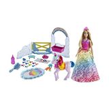 Die Grup Barbie Dreamtopia Bebek ve Tek Boynuzlu At, Renk Değiştiren Tuvaletiyle Tek Boynuzlu At ve 18 Aksesuar, 3-7 Yaş GTG01