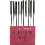 Die Grup Beıssel Beissel DVX63 Sanayi Tipi Reçme Makinesi Iğnesi 18/110 Numara Ses Uçlu 10 Adet (1 Paket) - Altın
