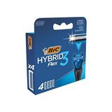 Die Grup Bıc Hybrid 3 Flex Erkek Tıraş Bıçağı 1 Sap ve 4 Yedek Başlık (3 Bıçak), 3 Nano Teknolojik Titanyum Bıçak, E Vitamini ile Zenginleştirilmiş Geniş Kayganlaştırıcı Bant