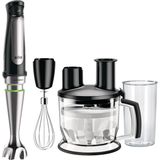 Die Grup Braun Multiquick 7 Mq 7075X El Blenderi, Activeblade Teknolojisine Sahip Çıkarılabilir Paslanmaz Çelik Blender Ayağına Sahip El Blenderi, 3 Parçalı Aksesuar Seti Dahil, 1000 Watt, Siyah - Ahşap