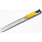 Die Grup Busstier Mini Maket Bıçağı 9 mm 0.4 Mm, Metal Gövdeli, Kırılabilir Ince Uçlu, Otomatik Kilitlemeli, Pratik El Aleti, Kağıt Karton Hobi ve Ofis Kesim Bıçağı - 1