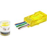 Die Grup Cat6 Ez RJ45 Konnektör - 100 Adet Sari / Özel Plastik Kutulu ND2400