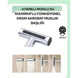 Die Grup Çok Fonksiyonlu Musluk Başlığı | 4 Su Modu | Geniş Uyumlu Adaptör Seti | Mutfak ve Banyo Uyumlu