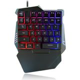 Die Grup Coverzone Tek Elle Kullanım Oyun Klavyesi – 35 Tuşlu Ergonomik Tasarım, Gökkuşağı LED Arka Işık, Taşınabilir Oyun Modu, Kol Destekli Rahat Kullanım, Windows/android/ios ile Uyumlu | G7