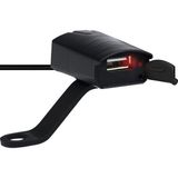 Die Grup Coverzone USB Çıkışlı Sigortalı Motosiklet Gidon USB Şarj Aleti, 2V Motosiklet Bisiklete Binme CD-3109 USB Koruma Tıpalı Motosiklet USB Şarj Cihazı Siyah