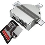 Die Grup Coverzone USB Otg Kart Okuyucu Micro USB Type-C ve Lightning Uçlu Telefon Pc Bilgisayar ve Notebook Uyumlu Mikro Sd Kart Okuyucu ZR591 - Altın