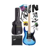 Die Grup DE-150BL-25AMP Maple Klavye Hh Yüksek Kaliteli 25W Amfili Elektro Gitar Seti - 3 Renk Sunburst