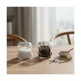 Die Grup Deconox 2'li Şeffaf Cam Tuzluk ve Biberlik Seti - Bubble (Küre) Desenli Alttan Dolumlu Minimalist Baharatlık (5 Cm)