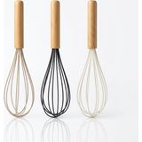 Die Grup Deconox 30 cm Bambu Saplı Silikon Çırpıcı, Kek Hamuru Sos Krema Yumurta ve Karışımlar Için El Çırpıcısı, Yapışmaz Yüzeylere Uygun, 3 Renk Asorti Karışık Gönderim - Çok Renkli