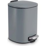Die Grup Deconox 5 Lt Koyu Gri Paslanmaz Çelik Pedallı Çöp Kovası, Yavaş Kapanan Asansörlü Kapaklı Metal Çöp Kutusu, Banyo Wc Ofis Için Kompakt, 20X20X27 cm - 0 - 199 ml - 000-Siyah