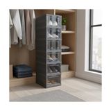 Die Grup Deconox 6 Katlı, Katlanabilir Ayakkabılık, Taşınabilir Çok Amaçlı, Geniş, Katlanabilir Dolap ve Raf, Katlanır Taşınabilir Premium Portatif Organizer Ayakkabılık (25,5cm x 34,5cm x 105,5CM) (Antrasit) - 0 - Siyah