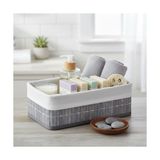 Die Grup Deconox Bambu Detaylı Çok Amaçlı Saklama Kutusu – 25X15X8 cm Dekoratif Kumaş Organizer | Mutfak, Banyo, Dolap Içi ve Raf Düzenleyici | Çekmece Içi Derin Organizer Kutu Gri