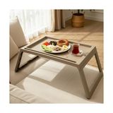 Die Grup Deconox Katlanabilir Yatak Üstü Laptop Sehpası ve Kahvaltı Masası - Tablet ve Telefon Standlı Çok Amaçlı Portatif Çalışma Sehpası (56X36X26 Cm) (Toprak) - 1*1 - Renkli