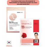 Die Grup Dermal 3 Katmanlı Rose Gold Göz Maskesi ve Nemlendirici ve Pürüzsüzleştirici Gül Özlü Kolajen Maske Seti