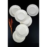 Die Grup Digithome Papatya 6’lı Porselen Pasta ve Sunum Tabağı Seti 19 cm Krem - TL4051627 C320.003 - 0,21 lt - Afrika Cevizi Rengi