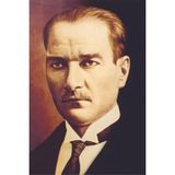 Die Grup Dijital Baskı Atatürk Portreli Raşel Kumaş Bayrak 50X75 Cm, Kalın Plastik Hediye Kutusunda