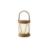 Die Grup Dyrıs Rustik Halatlı Cam Fener, Pilli LED Işıklı Dekoratif Kavanoz Lamba, Bahçe ve Balkon Aydınlatması, 20X10 cm [enerji Sınıfı A]