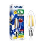 Die Grup Ecolite Filament LED Mum Ampul E14 Duy 6W 810 Lümen Dim Edilebilir 2700K Sarı Işık Şeffaf Dekoratif Vintage Ampul 60W Eşdeğer C35 Candle Series (1) [enerji Sınıfı D]