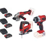 Die Grup Einhell Axxio 18/115 Q Avuç Taşlama Tc-Js 18 Li Dekupaj Te-Cı 18 Bl Vidalama 3X2.5AH Akülü Set