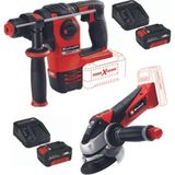 Die Grup Einhell Herocco 18V Kırıcı Delici Te-Ag 18/115 Avuç Taşlama 2X4.0AH Akülü Set