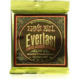 Die Grup Ernie Ball Everlast Orta Hafif Kaplamalı 80/20 Bronz Akustik Gitar Telleri, Ölçü 12-54 - 3 Renk Sunburst