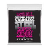 Die Grup Ernie Ball Süper Slinky Paslanmaz Çelik Yara Elektro Gitar Telleri, Ölçü 9-42 - 3 Renk Sunburst
