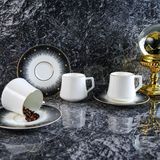 Die Grup Evaliza Diamond Double 6 Kişilik Kahve Fincan Takımı 130 ml - Renkli
