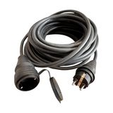 Die Grup Evden Elektrikli Araba Şarj Uzatma Kablosu TOPRAKLI%100 Bakır 3x2.5mm (Siyah, 20 Metre) - Renkli