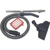 Die Grup Fakir Veyron Turbo Xl Elektrikli Süpürge Çelik Tel Hortum Seti ve Hepa Filtre, Gri ve Siyah