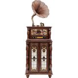 Die Grup Fennessy F1877-10 Vintage 100W Hifi Gramofon Pikap Plakçalar, Bluetooth, Cd, Radio, USB Çalar - Altın