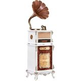 Die Grup Fennessy F1877-65S Vintage 100W Hifi Gramofon Pikap Plakçalar, Bluetooth, Cd, Radio, USB Çalar Kristal Beyaz Piyano Lake - Altın