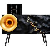 Die Grup Fennessy I7 Huun Huur Tu Bluetooth Hoparlörlü 100W Hi-Fi Pikap, Plakçalar - Altın