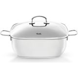 Die Grup Fissler Secural/paslanmaz Çelik Kızartma Tenceresi, Kaplamalı (6,5 L – Çap 28 Cm) Büyük Güveç Tenceresi Kare, Cam Kapaklı, Fırına Uygun, Indüksiyon, Gümüş - 0 - 19 L