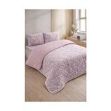 Die Grup Formeya Kapitoneli Çift Kişilik Desenli Pike - Yatak Örtüsü Takımı 200X230 cm - 2 Adet Yastık Kılıflı (Lila Mor) - Renkli