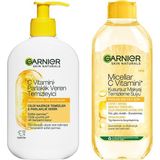 Die Grup Garnier C Vitamini Parlaklık Veren Temizleyici 250 ml & Micellar C Vitamini Kusursuz Makyaj Temizleme Suyu (400 Ml) Cilt Bakım Seti
