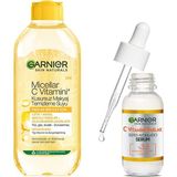 Die Grup Garnier Parlak Cilt Için Makyaj Temizleme Suyu + C Vitamini Serum Seti