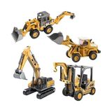 Die Grup Giffy/oyuncak Kutulu Metal Başlıklı Iş Makinaları Seti Kepçe Bulldozer Forklift 4 Ü 1 Arada Set Sürtmeli 1:70 Ölçek Full Metal Başlık Rc Iş Makinası Setleri