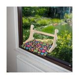 Die Grup Gobypet Güçlü Vantuzlu Kedi Cam Yatağı, Cama Asılan Ahşap Kedi Yatağı, Pencere Önü Dinlenme Alanı, Çıkarılabilir Minderli, Standart (Patili Desen) - 100 x 100 x 10 cm