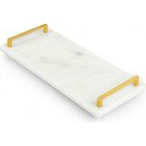 Die Grup Gold Saplı Mermer Sunum Tepsisi – 40X15 cm Dikdörtgen Servis Tepsisi, Şık Sofra, Kahve, Peynir ve Tatlı Sunumları Için - 0 - 19 L
