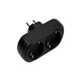 Die Grup Golyat 2'li Priz, Topraklı, Ikili Priz Çoklayıcı, 16A 250V, 2p+2e, Çift Çıkışlı, Elektrik Priz Adaptörü, Ev, Ofis ve Atölye Için Pratik Priz Çoğaltıcı (Siyah) - 1-Siyah