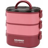 Die Grup Gourmet Health Light Meal 3 Katlı Paslanmaz Çelik Sefer Tası Pembe - Abanoz