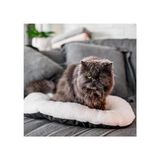 Die Grup Gri-Beyaz Oval Peluş Yatak, 55 cm x 36 cm - Kedi ve Küçük Köpekler Için