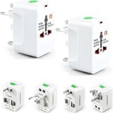 Die Grup Güncelçarşı 2 Adet 150 Ülke Universal Seyahat Adaptörü Çok Amaçlı Priz Dönüştürücü USB Girişli Uk Eu Us Au Fiş Çevirici Akım Korumalı Taşınabilir Dünya Tipi Travel Adaptör - 0-Bordo