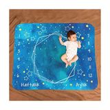 Die Grup Hediyesepeti Mavi Uzay Macerası Baby Shower Hediyesi Fotoğraf Çekim Battaniyesi 100X120 cm - 58 x 42 cm - 1 x 32 x 27 cm