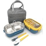 Die Grup Isı Yalıtımlı Termal Çantalı Çelik Lunch Box, Çok Bölmeli
