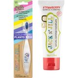 Die Grup Jack N' Jıll Jack N Jill Doğal Bebek Diş Seti (Unicorn&monkey Diş Fırçası + Çilek Aromalı Diş Macunu 50G) - 00-Siyah - Beyaz