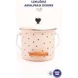 Die Grup Kalp Desenli Emaye Yoğurt ve Bakliyat Bakracı (20 cm - 3 Litre)