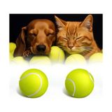 Die Grup Kanji 2'li Kedi Köpek Tenis Topu | 7.5 cm Orta Boy Dayanıklı Evcil Hayvan Oyuncağı | Diş Dostu, Suda Batmaz, Eğitim ve Oyun Topu | Iç-Dış Mekan, Parlak Renkli